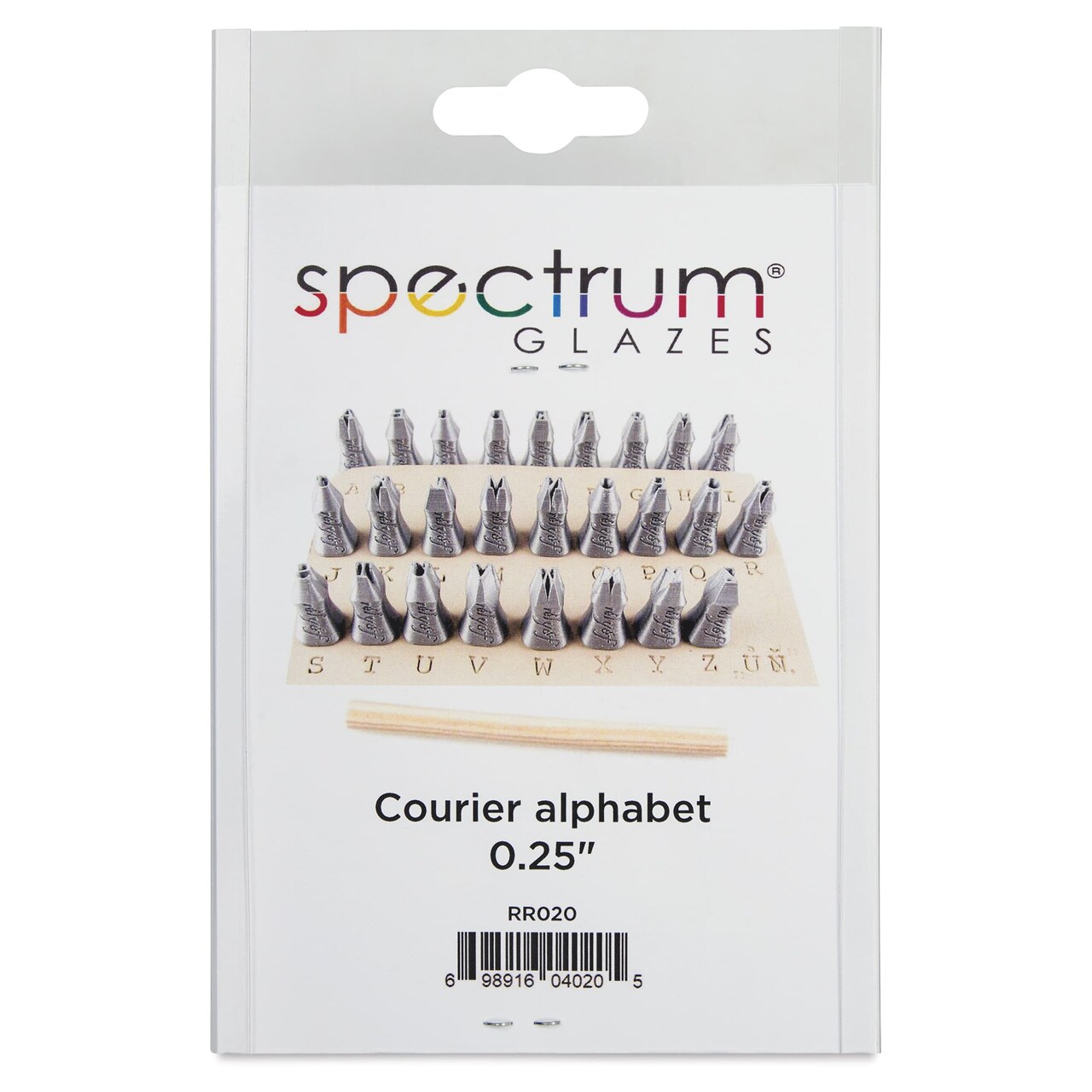 Spectrum Stamps - Small Courier Alphabet, Uppercase, Set of 27